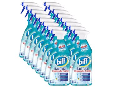 Засіб для чищення ванної кімнати Biff Bad Total Hygienische Frische проти вапна та бруду, гігієнічна свіжість, спрей 750 мл (набір 16 шт.)