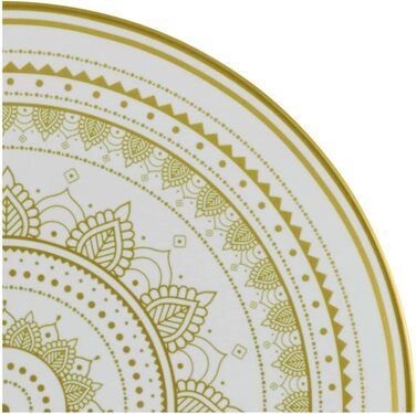 CreaTable MANDALA GOLD: Набір посуду з 16 частин, кераміка, чорний/золотий, для дому та ресторану