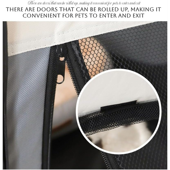 Переносний загін для собак, складаний вольєр для тварин, клітка для котів, вольєр для вагітних котів, зона для собак, розмножувальна клітка для собак, переносна клітка з сумкою (L, сірий)