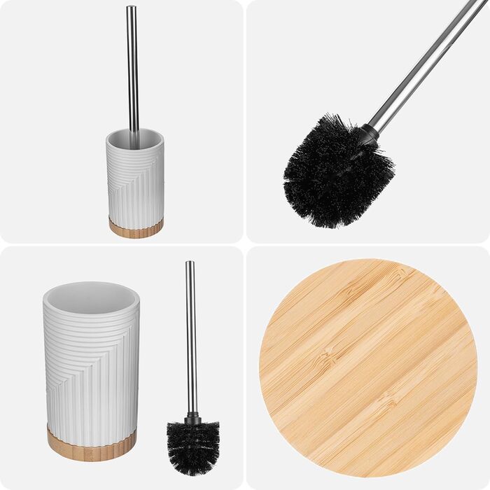 Набір для туалету KADAX: щітка для унітазу з тримачем, комплект для ванної кімнати, без свердління (круглий, білий)
