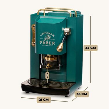 Faber Pro Deluxe Brass Coffee Machine with E.S.E. Paper Pads 44 mm