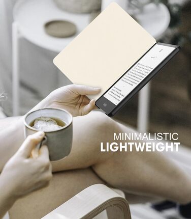 Чохол MoKo для Kindle Paperwhite 12th Gen 2024 та Kindle Colorsoft Signature Edition 2024, PU шкіра, авто-сон/пробудження, сірий ліс (листя)