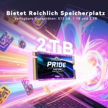 KingSpec ONEBOOM X400 SSD NVMe PCIe Gen4x4: Ігровий SSD для PS5, PC, Laptop (2TB)