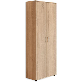 Stella Trading 3 Shoe Cabinet Tall, White - Versatile multipurpose cabinet with adjustable shelves - 70 x 176 x 35 cm (W/H/D) (Sonoma Oak)