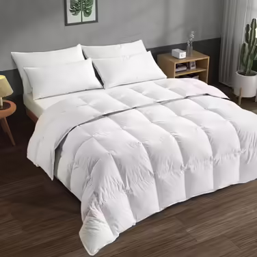 Ковдра пухова BedStory 135x200 см, всесезонна, 1215 г пуху та пір'я, 100% бавовна, щільність 450 г/м², сертифікати Oeko-TEX та RDS
