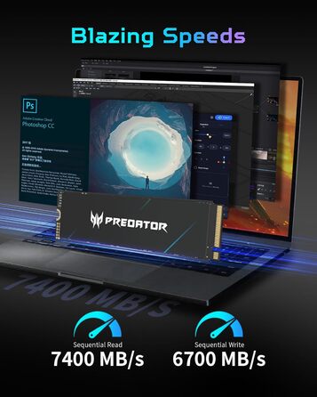 SSD Acer Predator GM7000 1TB NVMe PCIe Gen4 з DRAM Cache - Внутрішній SSD для ПК, Ноутбука, PS5