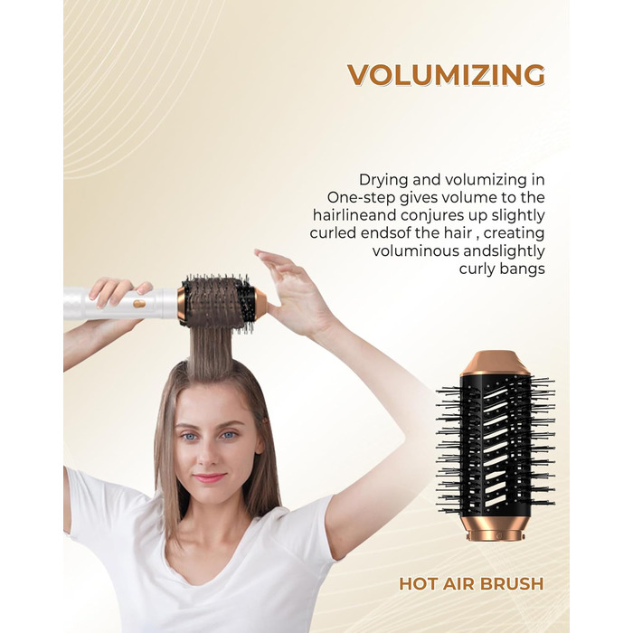 Airstyler 6 в 1: Фен-щітка, Іонний стайлер, Набір для волосся, 1000W, Білий