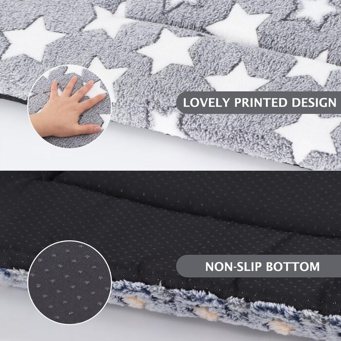 Ортопедичне ліжко для собак BVAGSS, миюча підстилка, плюшева подушка для собак. М'яке та тепле ліжко для собак маленьких, середніх та великих порід, з неслизьким дном. XH083 (100x70 см, білий зірка)