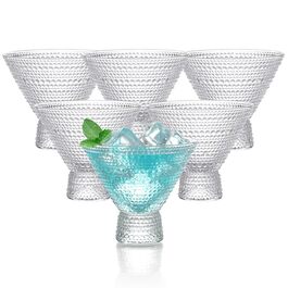 Набір келихів для Мартіні без ніжки 6 шт, 237 мл Martini - для Маргарити, Манхеттена, Космополітена, прозорі, для бару, можна мити в посудомийній машині