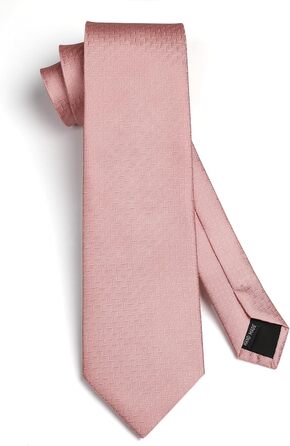 Краватка для чоловіків HISDERN з кишеньковим хустинкою в горошок, для весілля, класичний стиль, бізнес, набір краваток та хустинки, універсальний розмір (A-22 Blush Pink)