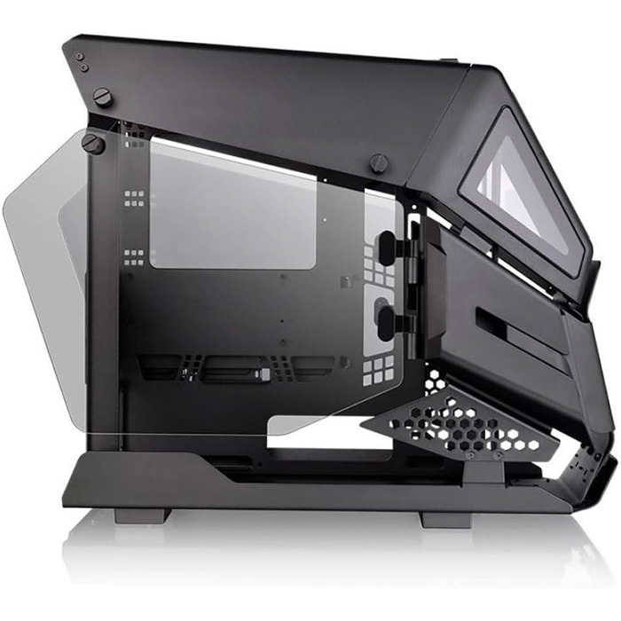 Корпус для ПК Thermaltake AH T200 Black, Micro-ATX, загартоване скло 3мм, Helikopter-дизайн, чорний