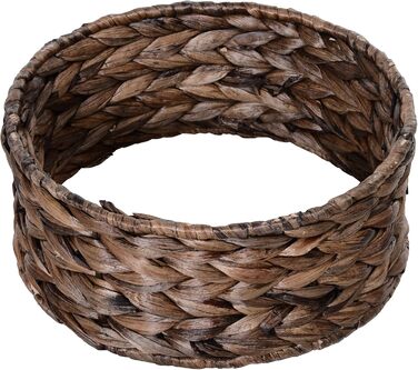 PawHut Rattan Cat Basket Cat Cave Cat House Cat Bed with Cushion Pet Bed Water Hyacinth 42 x 33 x 52 cm (50L x 42W x 60H cm, Coffee)