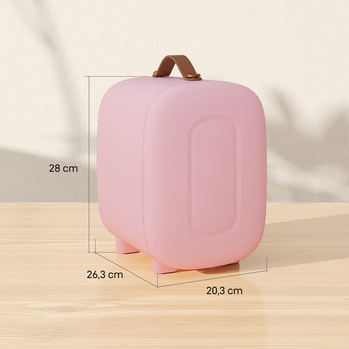 HOMCOM Mini Beauty Fridge, 4L Capacity, 8 x 10.4 x 11 inches, Pink