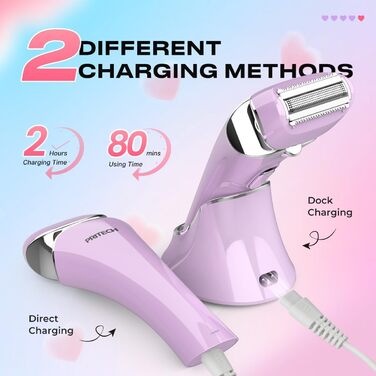 Електричний жіночий епілятор: тример для бікіні та тіла, бездротовий, для ніг та під пахви, мокрий/сухий, світло-фіолетовий