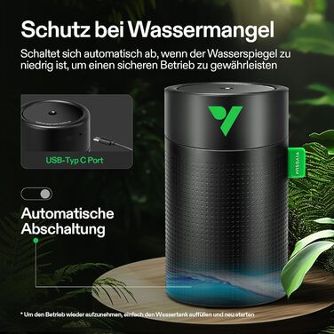 VIVOSUN AeroStream U075: USB-увлажнитель повітря, 750 мл, 2 режими туману, автовимкнення, смарт-пульт VGrow, для гроубоксів