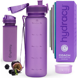 Пляшка для води Hydracy з фруктовою вставкою 500 мл, BPA-free, з міткою часу, спортивна, блакитна 