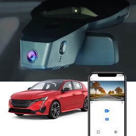 Відеореєстратор Fitcamx 4K для Peugeot 308 (2021-2025) HD2-J6333. Автомобільний реєстратор UHD 2160P WiFi, з акумулятором, G-сенсором, Loop-запис, 64GB карта пам'яті