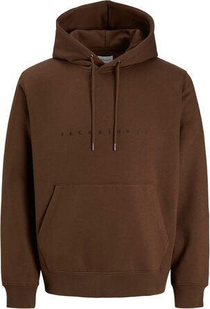 Чоловічий худі Jack & Jones JJESTAR з капюшоном, Relaxed Fit, колір Cocoa, розмір XL