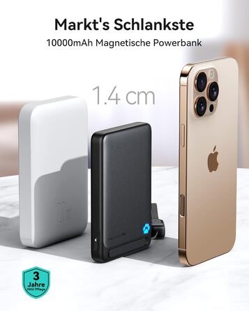 Power Bank Magsafe INIU, Qi2, 45W, 10000mAh, з кабелем USB-C та підставкою, для iPhone 17/16/15/14/13 (Blu)