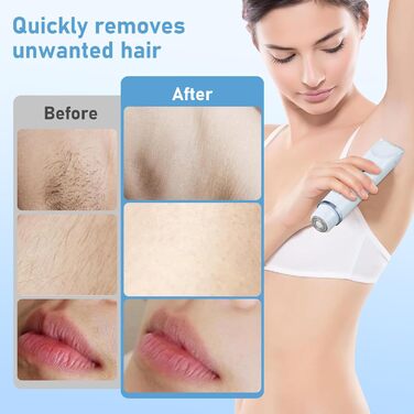 Електричний жіночий епілятор 2-в-1, Dual-Head, вологостійкий для обличчя, тіла, ніг та бікіні (Блакитний)