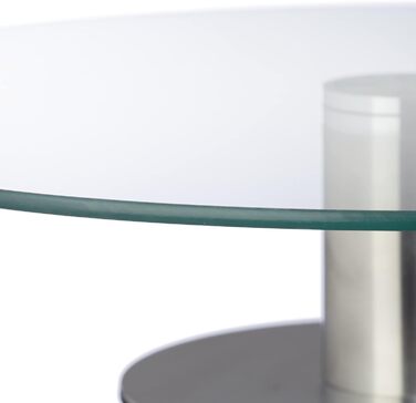 Тортниця Relaxdays з підставкою, Ø 30 см, для сервірування, поворотна, скло та нержавіюча сталь, прозора/срібна