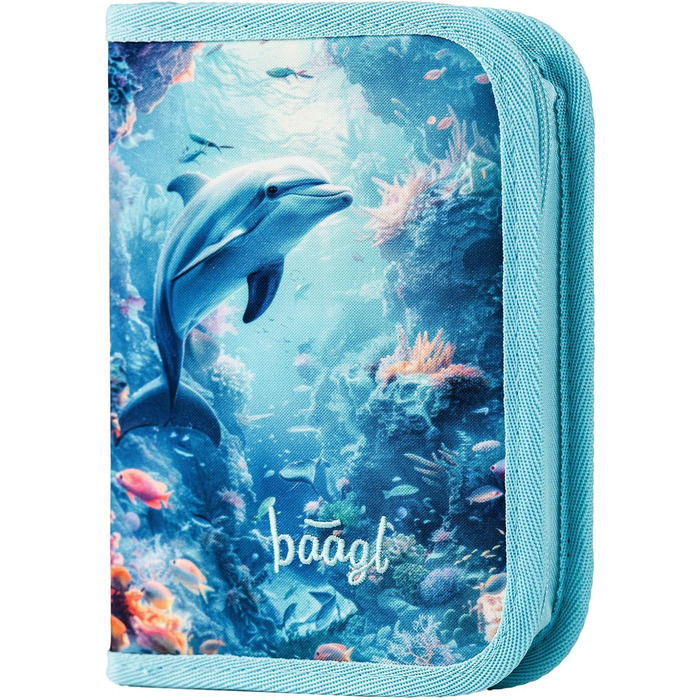 Шкільний рюкзак Baagl для хлопчика, комплект 3 шт., Zippy, 1 клас, для початкової школи, з нагрудним ременем, ергономічний (Ренн-авто, Дельфін)