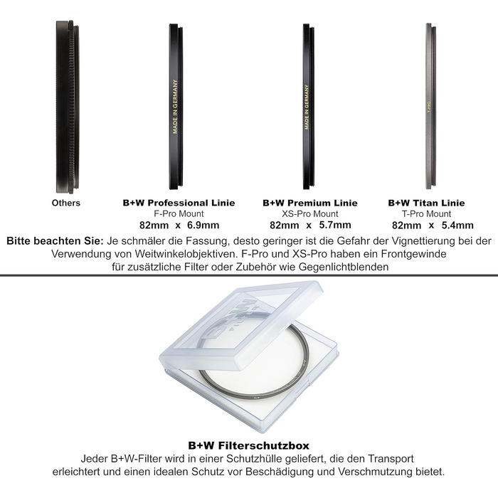 Фільтр захисту B+W 007 (82mm, T-Pro, Titan-Finish, MRC Nano, 16 шарів покриття, супер тонкий, преміум)