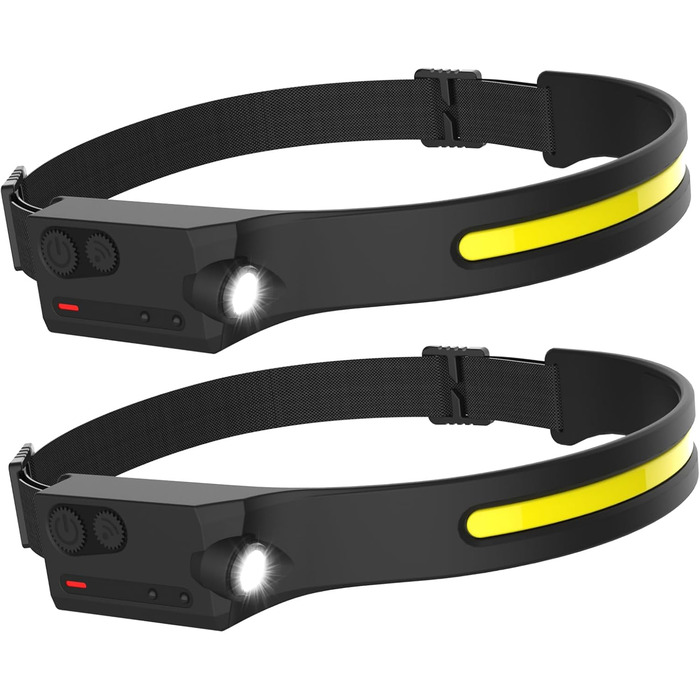 Налобний ліхтар Pristar LED, акумуляторний, 2 шт, USB зарядка, 5 режимів, для бігу та кемпінгу