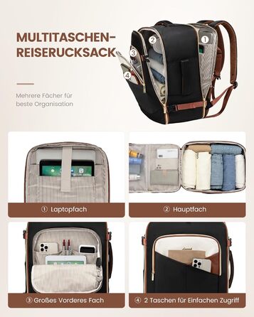 Рюкзак ручної поклажі OVEVOOK для подорожей, 40 л, водонепроникний, з відділенням для ноутбука 17