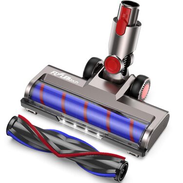 Насадка для пилососа Dyson V7, V8, V10, V11, V15 FLYLINKTECH з LED підсвіткою та змінними роликами (сіра)
