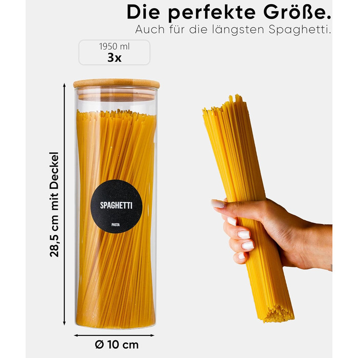 Набір контейнерів для зберігання Deco haus® 2 шт. 1.3л (з етикетками) - для кави, цукру, борошна, мюслі