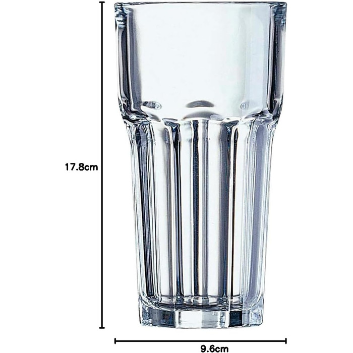 Arcoroc ARC J2598 Granity Long Drink Glass, 650ml, Glass, transparent, 6 pieces