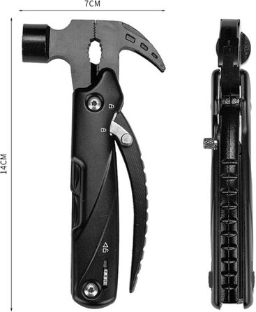 Багатофункціональний молоток-інструмент 12 в 1 для чоловіків, подарунок тато, чоловік, кемпінг, туризм, надзвичайні ситуації