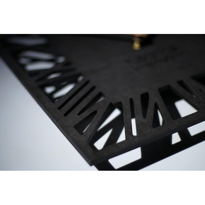 FLEXISTYLE Wall Clock No Ticking Sound Modern LOFT Piccolo Square 30cm Living Room Bathroom (Black), z219n