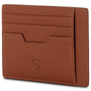 Шкіряний картхолдер VON HEESEN з RFID-захистом, портмоне для кредитних карток з наппа-шкіри, 9 відділень, унісекс (коньячний коричневий)