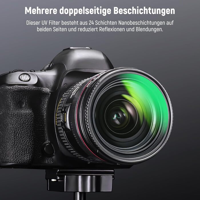 Фільтр NEEWER 82mm MC UV з 24-шаровим покриттям Nano, захисний фільтр з оптичного HD скла, водонепроникний, стійкий до подряпин, ультратонкий алюмінієвий корпус