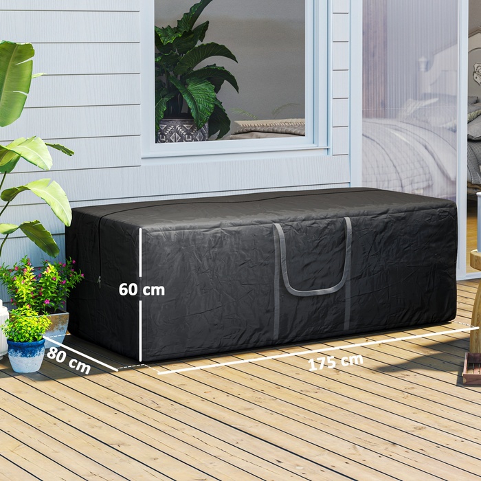 Мішок для спорядження Outsunny 600D Oxford, 840 літрів, місткість до 100 кг, захист від УФ30+, водонепроникний, для кемпінгу та подорожей, 175 x 80 x 60 см, Чорний