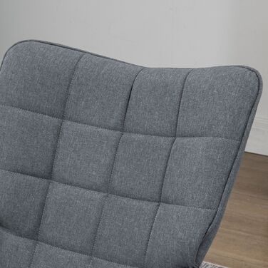 HOMCOM Rocking Chair up to 130 kg, Swivel Chair with Ottoman, Armchair, Quiet Chair, Linen-look Rocking Chair for Living Room & Bedroom