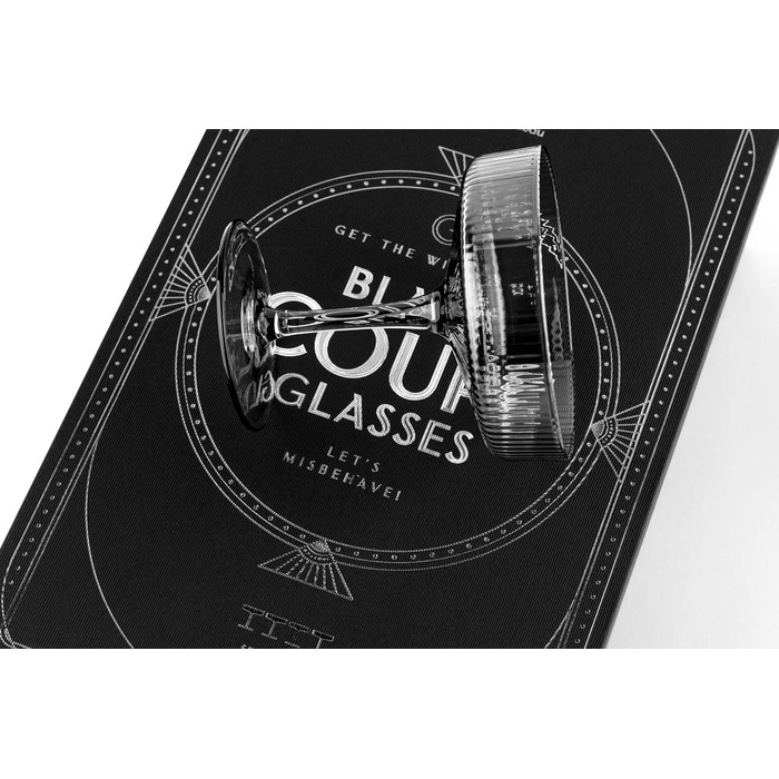 GLASSIQUE CADEAU Набір келихів для коктейлів та шампанського, 4 шт, 200 мл, Art Deco, кришталь, димчасто-сірий