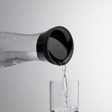 Графін для води WMF Basic 1 л, скляний, з силіконовою кришкою та механізмом CloseUp, чорний