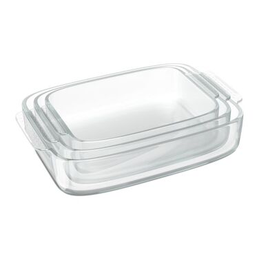 Relaxdays Glass Casserole Dish Set of 3