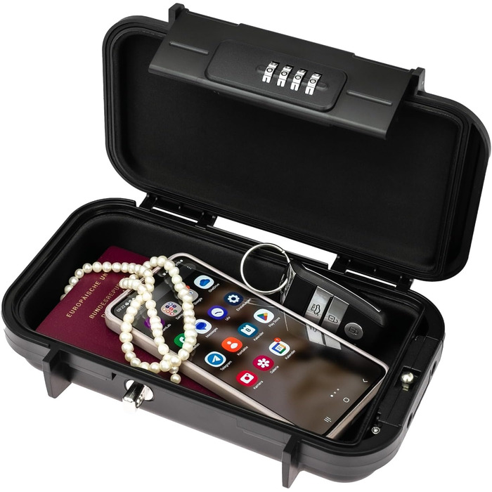 Портативний сейф HMF 318-02 з кодовим замком, вологостійкий міні-сейф з мотузкою, 23,5 x 14,5 x 5,8 см