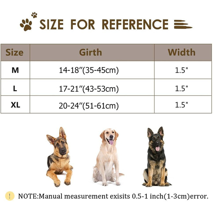 Тактичне нашийник для собак середніх та великих порід, персоналізований з іменем та номером телефону (Style C)