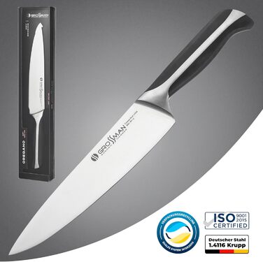 Ніж кухарський Grossman 002SH, 33 см, з нержавіючої сталі, ергономічна ручка