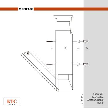 Поштова скринька KTC Home Premium Postlux 4.0 Anthrazit з табличкою для імені - стійка до УФ-випромінювання та погодних умов, порошкове покриття