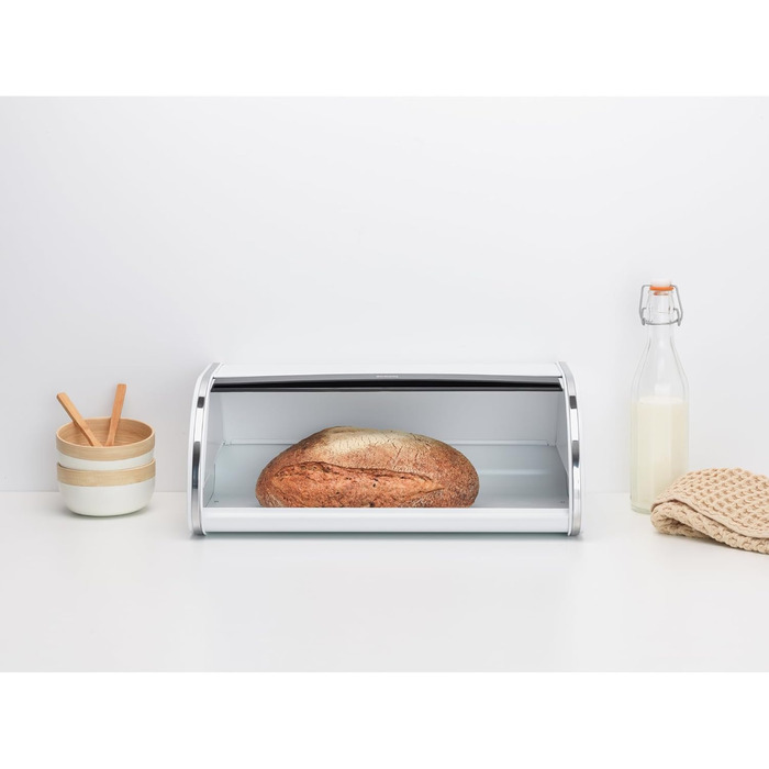 Контейнер для хліба Brabantia Rollbrotkasten, чорний мат, середній, для зберігання хліба, багелів та булочок