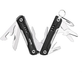 9-in-1 Mini-Multitool with Needle-Nose Pliers, Scissors, SIM Extractor, and Screwdriver - For Travel, EDC, TSA Approved, Blade-Free (Mini Sailor Lite) (Mini Sailor-black)