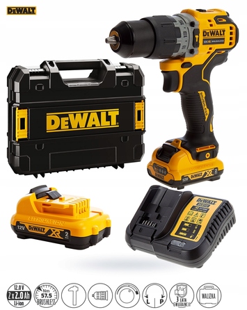 Ударний дриль-шурупокрут DeWalt 12V 57/25Nm 2x2,0Ah DCD706D2