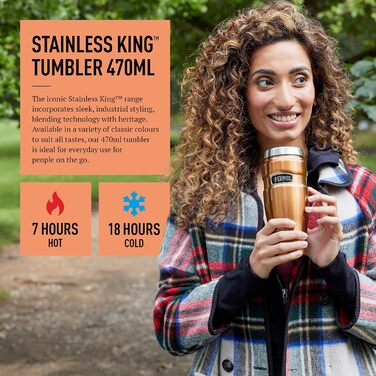 Термос King Reise Thermobecher: термокружка з нержавіючої сталі, 470 мл, 8.3 x 8.3 x 20 см (мідь)