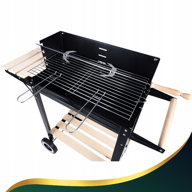 Великий вугільний садовий гриль BBQ XL на колесах з регулюванням та рожном